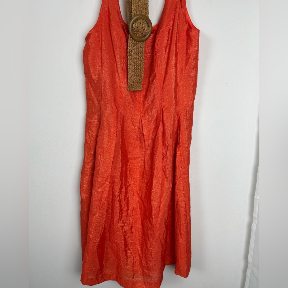 Nine West Coral Fit & Flare Dress Belted Pockets Lined Women's 14 - Picture 2 of 5
